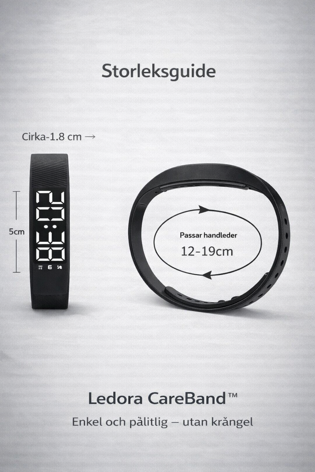 Ledora CareBand™ – Tyst medicinpåminnelse – för dig eller någon du bryr dig om