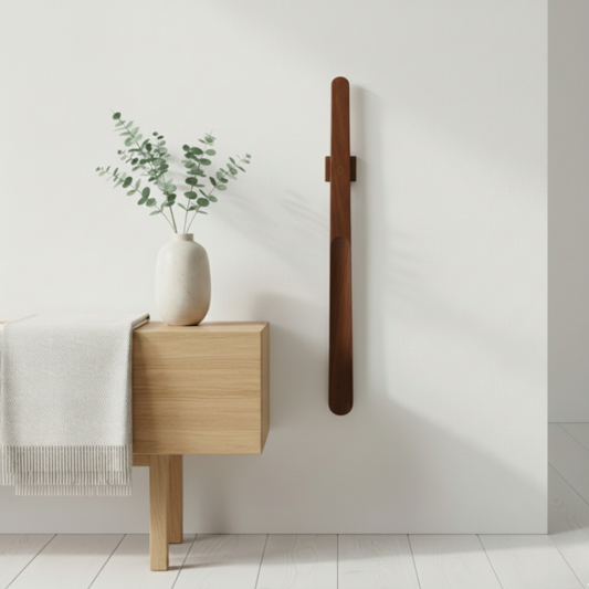 Magnetiskt Skohorn i Massivt Trä – Stilren Väggmontering