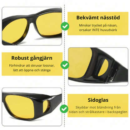 SafeOptics™ Körglasögon – Anti-Bländning & Klar Sikt