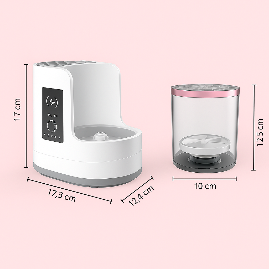 CleanBrush™ – Automatisk Sminkborstrengörare med Torkfunktion