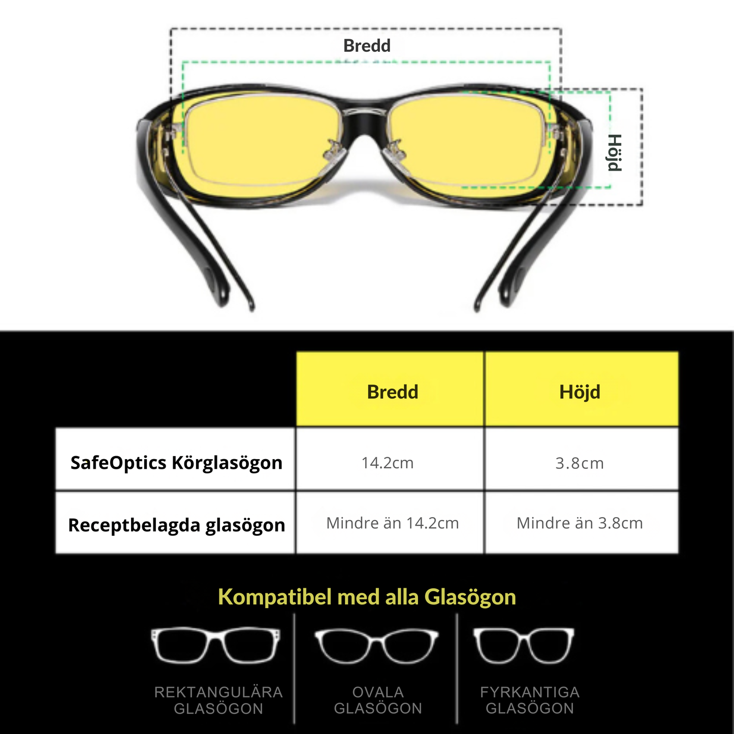 SafeOptics™ Körglasögon – Anti-Bländning & Klar Sikt