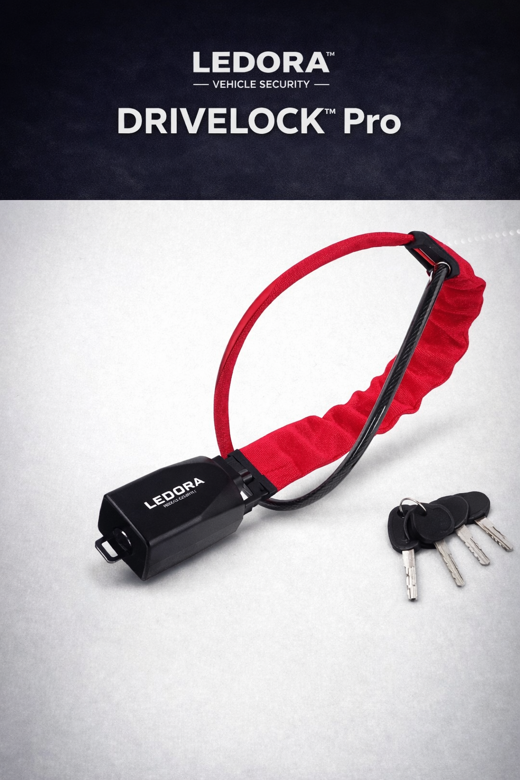 Ledora™ DriveLock Pro – Synligt rattlås som stoppar stöld innan den börjar
