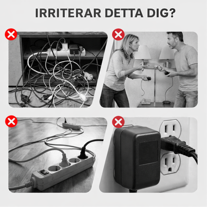 All-i-ett Grenuttag med USB & Nattlampa