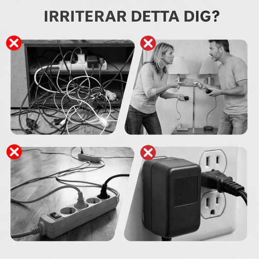 All-i-ett Grenuttag med USB & Nattlampa