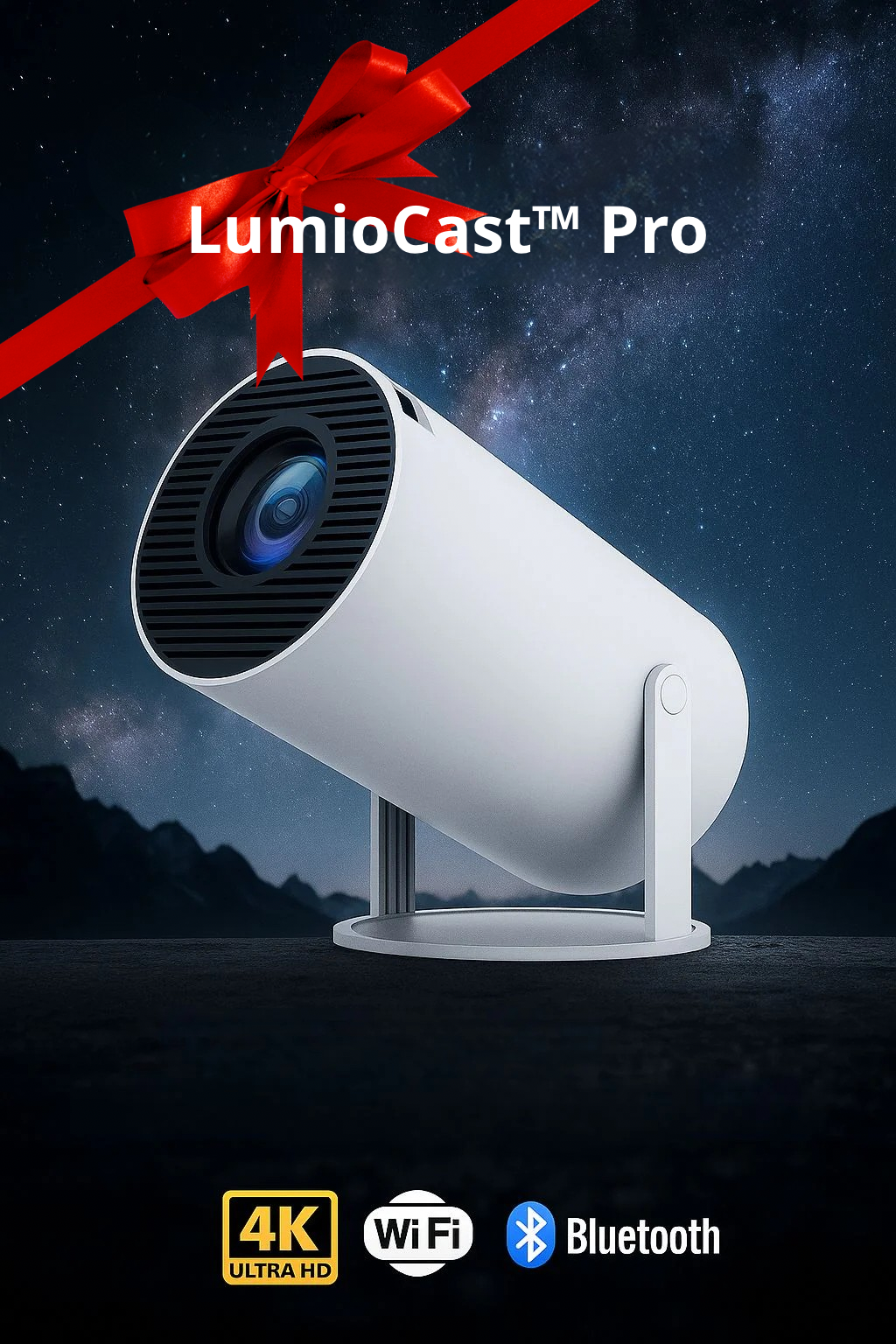 LumioCast™ Pro – Smart Miniprojektor med WiFi & Bluetooth (2025 Modell)