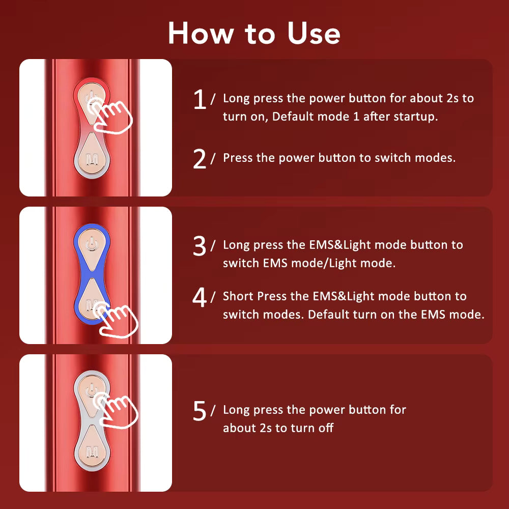 Ledora™ RedThera™ – Elektrisk Vibrationsborste med Rött Ljus & Hårväxtmassage