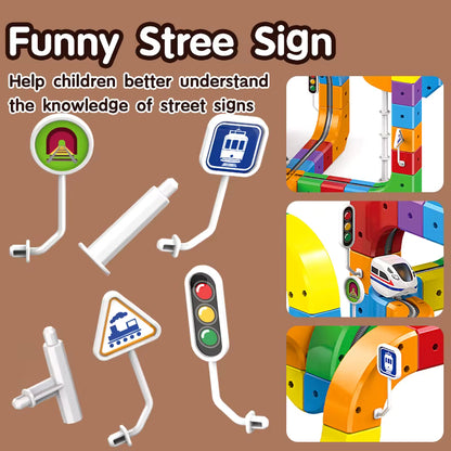 SpeedBlocks™ - 3D tågbyggsats - leksak - USB-laddningsbar - oändlig lek- och byggglädje