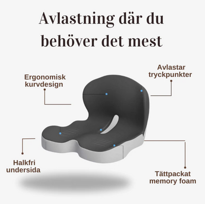 Ergonomisk Sittkudde – Lindrar Smärta i Ländrygg, Höft & Svanskota