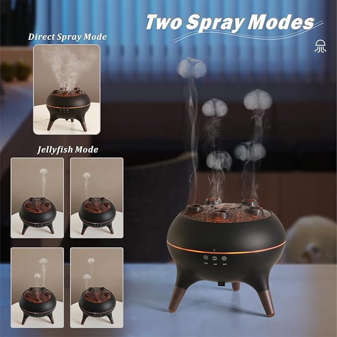 Flamme™ Aromadiffusor – Lyxig Luftrenare med Eldliknande Effekt (Svart/Vit)